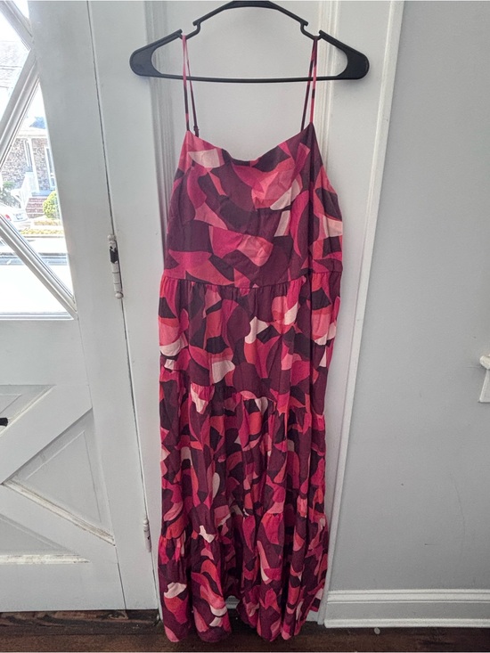 Nine West Dresses & Skirts - Nine West Pink & Burgundy Abstract Print Maxi Dress